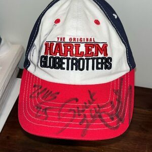 Harlem Globetrotters Basketball Official Autographed signed Baseball Cap Hat